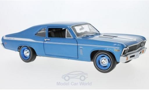 Diecast model cars Chevrolet Nova Coupe Yenko metallic blue 1969 1/18 Auto World