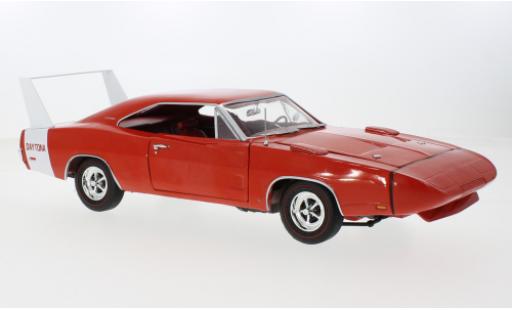 Diecast model cars Dodge Charger Daytona red/white 1969 1/18 Auto World