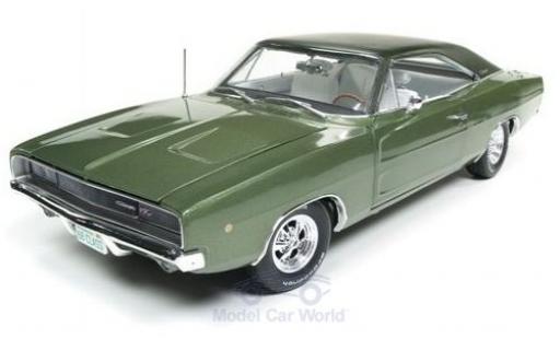 Diecast model cars Dodge Charger R/T metallic green 1968 1/18 Auto World