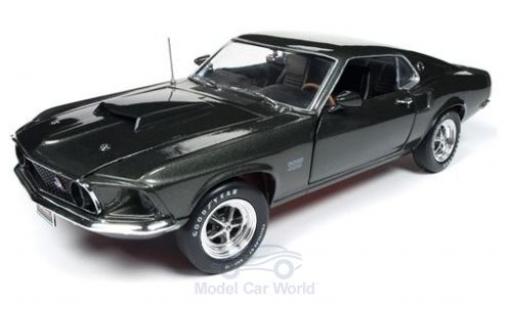 Diecast model cars Ford Mustang Boss 429 metallic green 1969 1/18 Auto World