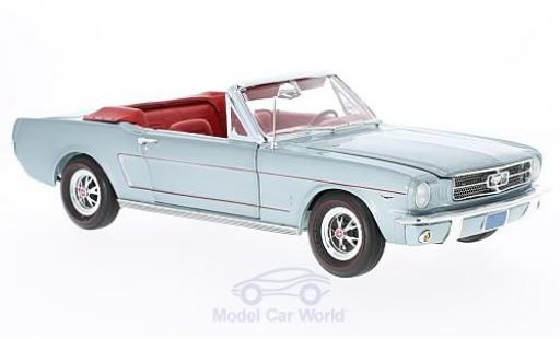 Diecast model cars Ford Mustang Convertible metallic grey 1965 without Vitrine 1/18 Auto World