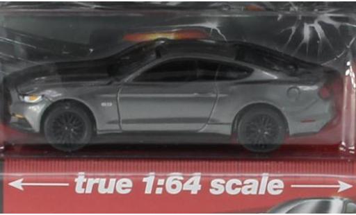 Diecast model cars Ford Mustang GT metallic grey 2017 1/64 Auto World