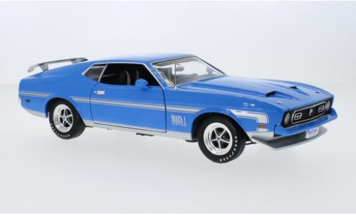 Diecast model cars Ford Mustang Mach 1 blue 1972 :18 1/18 Auto World