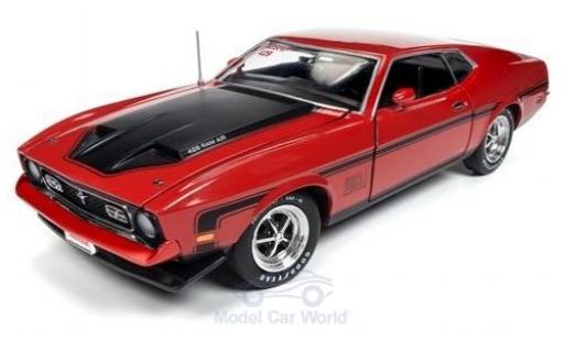 Diecast model cars Ford Mustang Mach 1 red/black 1971 1/18 Auto World