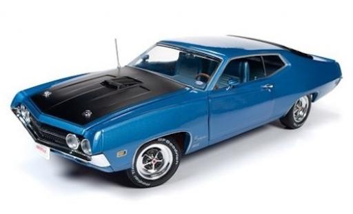 Diecast model cars Ford Torino Cobra metallic blue/black 1970 1/18 Auto World