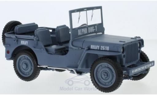 Diecast model cars Jeep Willys Militaire MB grey 1941 Navy 1/18 Auto World