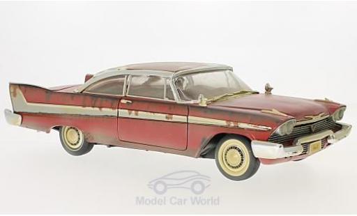 Diecast model cars Plymouth Fury Christine red 1958 Dirty Version 1/18 Auto World