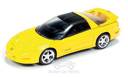 Diecast model cars Pontiac Firebird 1993 T/A yellow/matt-black 1/64 Auto World