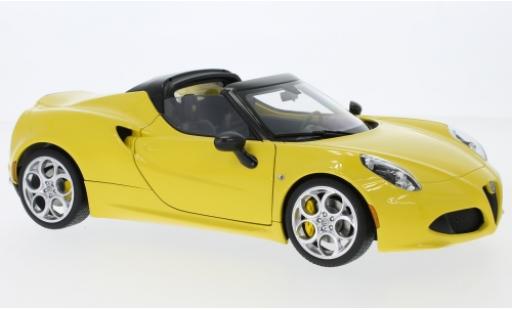 Diecast model cars Alfa Romeo 4C spider yellow 2015 1/18 AUTOart