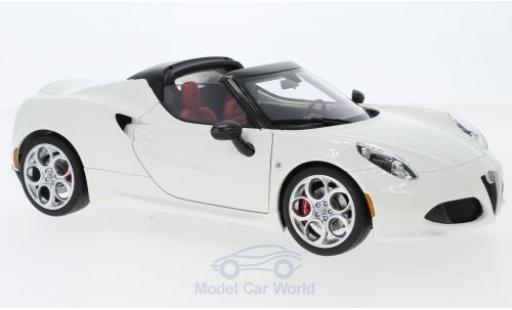 Diecast model cars Alfa Romeo 4C spider white 2015 1/18 AUTOart