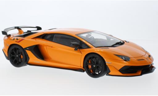 Diecast model cars Lamborghini Aventador SVJ metallise orange 2019 1/18 AUTOart