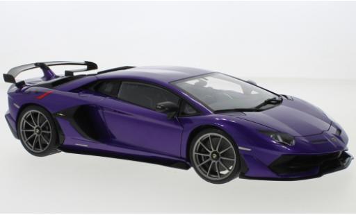 Diecast model cars Lamborghini Aventador SVJ metallise purple 2019 1/18 AUTOart