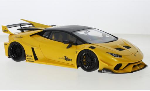Diecast model cars Lamborghini Huracan LB Silhouette Works GT Liberty Walk metallise yellow 2019 1/18 AUTOart