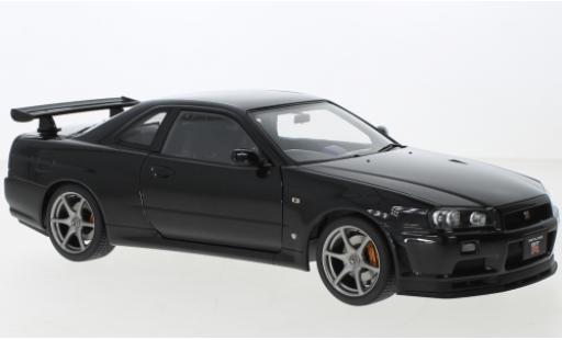 Diecast model cars Nissan Skyline R34 GT-R () V-Spec II metallise black 1/18 AUTOart