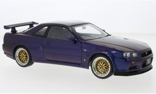 Diecast model cars Nissan Skyline R34 GT-R () V-Spec II metallise purple RHD 2002 1/18 AUTOart
