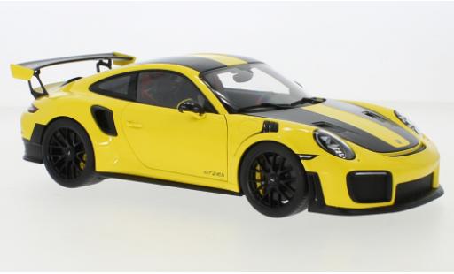 Diecast model cars Porsche 911 GT2 RS (991.2) yellow 2017 1/18 AUTOart