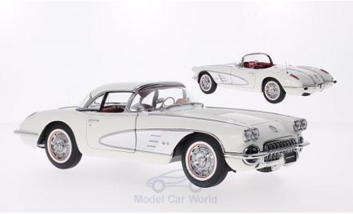 Diecast model cars Chevrolet Corvette Convertible (C1) white/grey 1958 Hardtop zum auflegen liegt bei 1/18 AUTOart