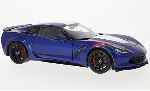 Diecast model cars Chevrolet Corvette Grand Sport (C7) blue/white 2017 1/18 AUTOart