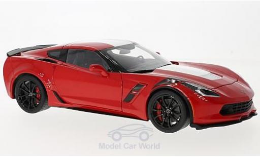Diecast model cars Chevrolet Corvette Grand Sport (C7) red/white 2017 1/18 AUTOart