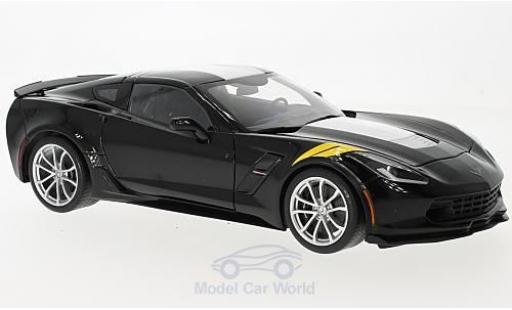 Diecast model cars Chevrolet Corvette Grand Sport (C7) black/white 2017 1/18 AUTOart