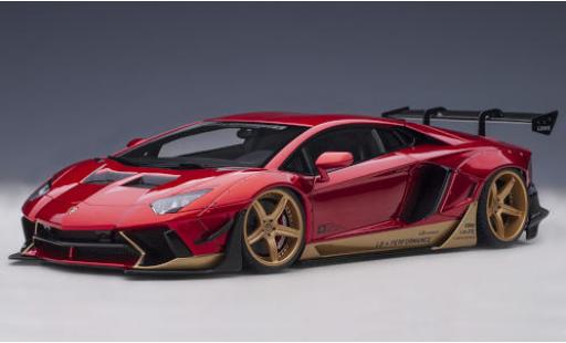 Diecast model cars Lamborghini Aventador LB-Works red/gold 2018 1/18 AUTOart