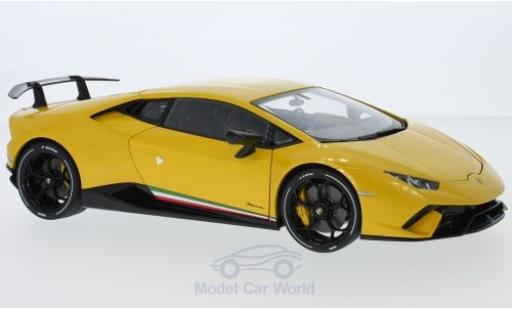 Diecast model cars Lamborghini Huracan Performante metallic yellow 2017 1/18 AUTOart