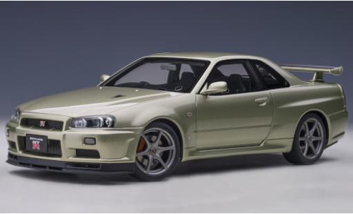 Diecast model cars Nissan Skyline R34 GT-R () V-Spec II N&Atilde;&frac14;r metallic green RHD 2002 1/18 AUTOart