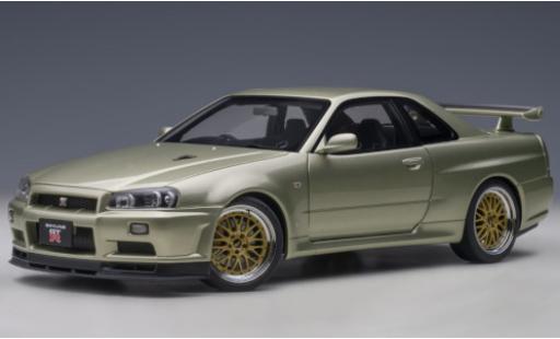Diecast model cars Nissan Skyline R34 GT-R () V-Spec II N&Atilde;&frac14;r metallic green RHD 2002 avec BBS LM-jantes 1/18 AUTOart