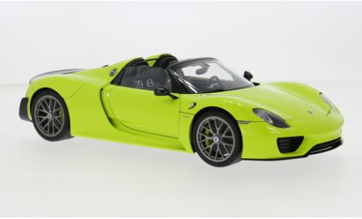 Diecast model cars Porsche 918 Weissach Package Spyder green 1/18 AUTOart