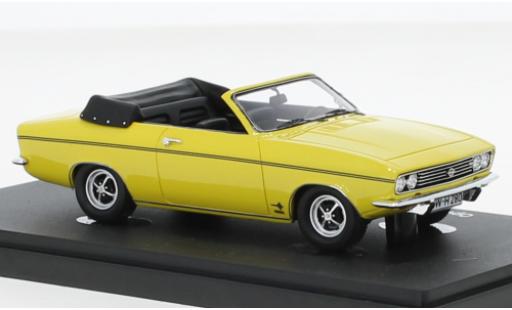 Diecast model cars Opel Manta A Autocult/Avenue 43 cabriolet Karmann yellow 1971 1/43 AutoCult