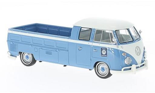 Diecast model cars Volkswagen T1 B Doppelkabine Langflatbed blue/white 1963 1/43 AutoCult