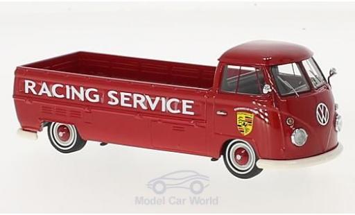 Diecast model cars Volkswagen T1 A Langflatbed red Porsche Racing Service 1967 1/43 AutoCult