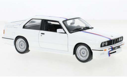 Diecast model cars Bmw M3 coupe (E30) white/D&Atilde;&copy;corer 1988 1/24 Burago