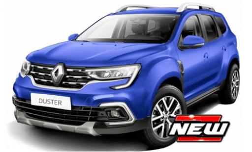 Diecast model cars Dacia Duster SUV blue 2021 1/43 Burago
