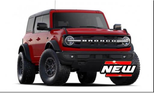 Diecast model cars Ford Bronco Wildtrak red 2021 1/64 Burago