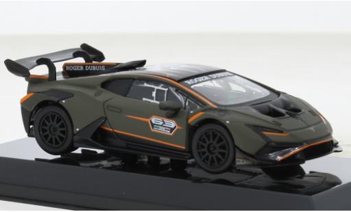 Diecast model cars Lamborghini Huracan Super Trofeo Evo 2 matt olive No.63 Roger Dubuis 1/43 Burago