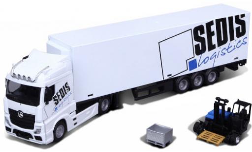 Diecast model cars Mercedes Actros Base white/Dekor Sedis Logistics 1/43 Burago