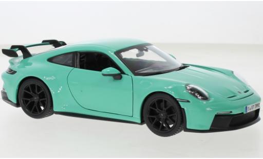 Diecast model cars Porsche 911 GT3 turquoise 2021 1/24 Burago