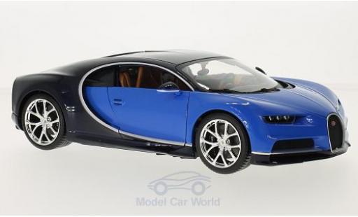 Diecast model cars Bugatti Chiron coupe metallic blue/blue 1/18 Burago