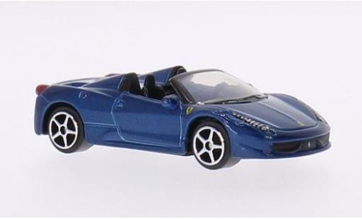 Diecast model cars Ferrari 458 Italia Spider metallic blue 1/64 Burago