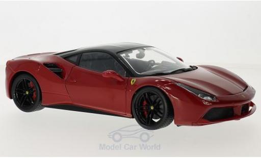 Diecast model cars Ferrari 488 GTB red/black 1/18 Burago