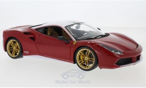 Diecast model cars Ferrari 488 GTB red/white The Lauda 2017 70 Jahre 1/18 Burago