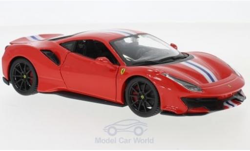Diecast model cars Ferrari 488 Pista red/white 2018 1/24 Burago