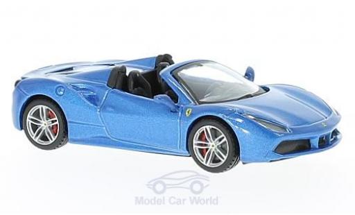 Diecast model cars Ferrari 488 Spider metallic blue 2016 1/43 Burago