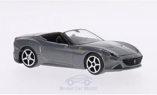 Diecast model cars Ferrari California Cabriolet T metallic grey 1/64 Burago