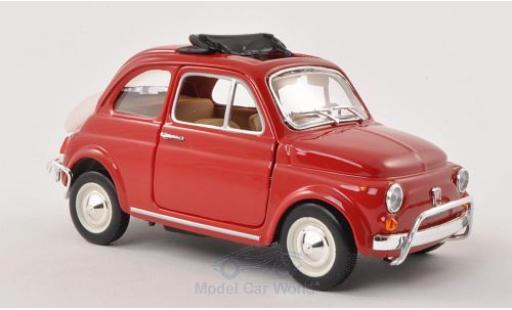 Diecast model cars Fiat 500 L red 1968 ge&Atilde;&para;ffnetes folding roof 1/24 Burago