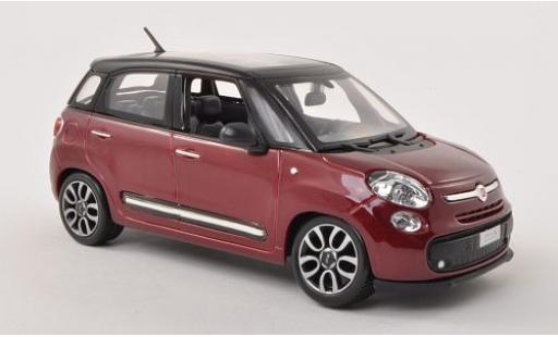Diecast model cars Fiat 500L Base L metallic red/matt-black 1/24 Burago