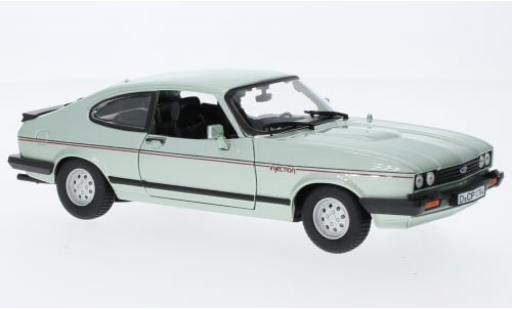 Diecast model cars Ford Capri 2.8i Bburago MK III 2.8 Injection metallise green 1982 1/24 Burago