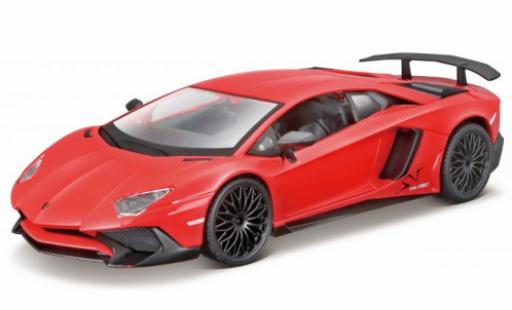 Diecast model cars Lamborghini Aventador SV LP750-4 metallic red 1/24 Burago