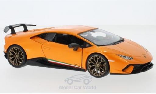 Diecast model cars Lamborghini Huracan Performante orange 1/24 Burago